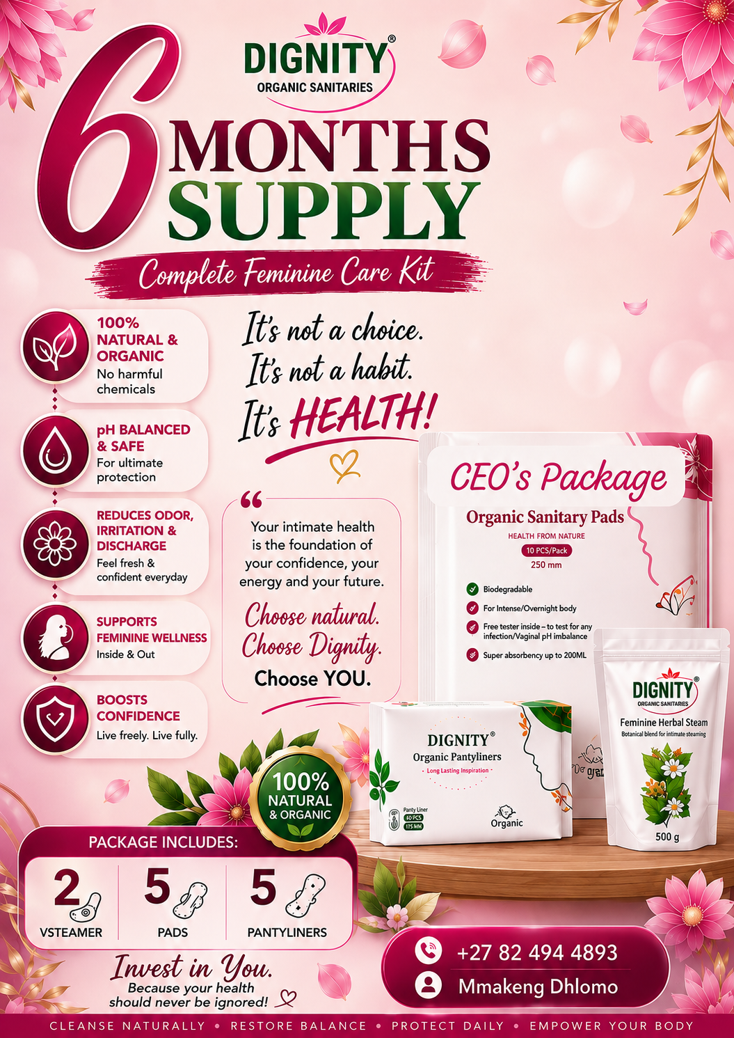 Dignity Wellness Pack – 6 Months Complete Feminine Care Kit