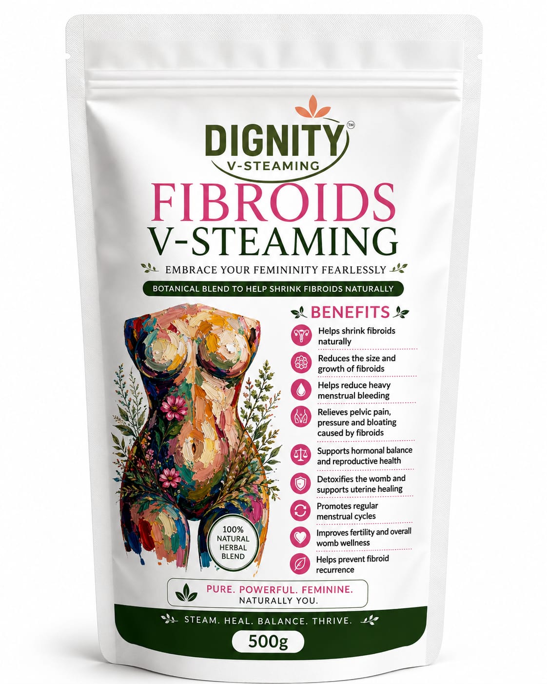 Dignity Fibroids V-Steaming 500g Botanical Herbal Blend